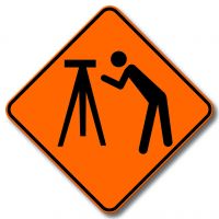 Signaux avancés de travaux, arpentage