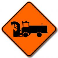 Signaux avancés de travaux, souffeuse