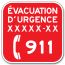 Panneau d'évacuation d'urgence 911