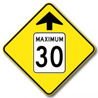 Signal avancé de limitation de vitesse (30km/h)